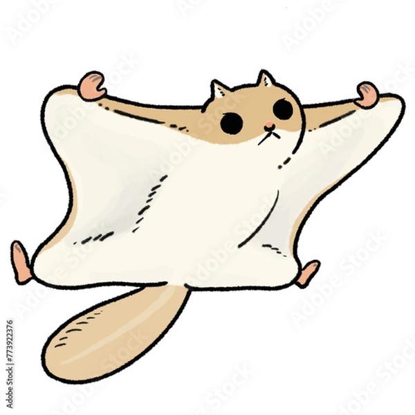 Fototapeta ポップなモモンガのイラスト