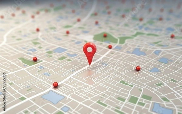 Obraz Map with location and location pin