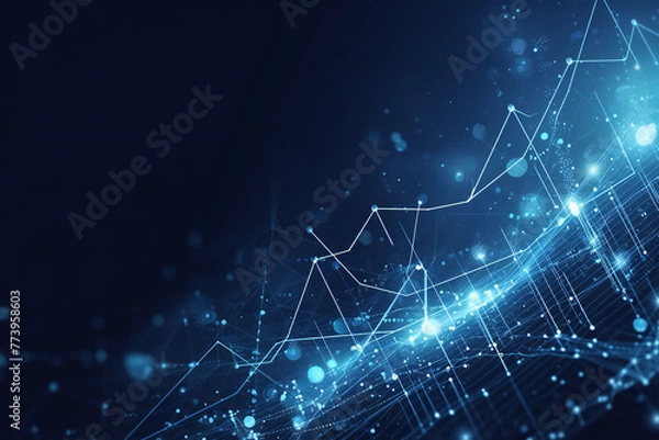 Fototapeta Digital graph showing increased indicators, growth concept