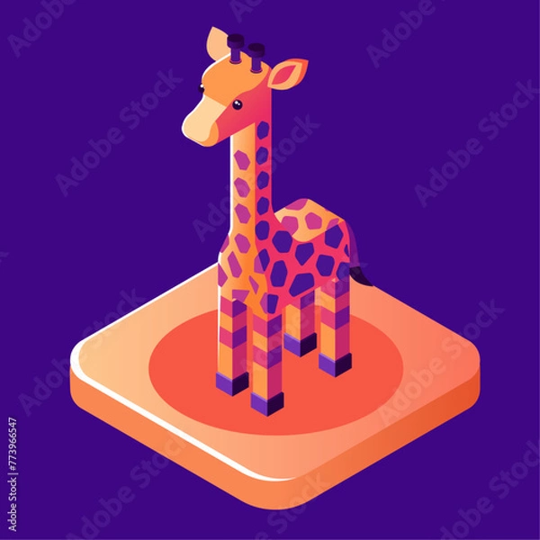 Obraz Giraffe isometric icon