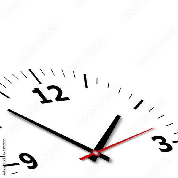 Fototapeta wall clock on a white background