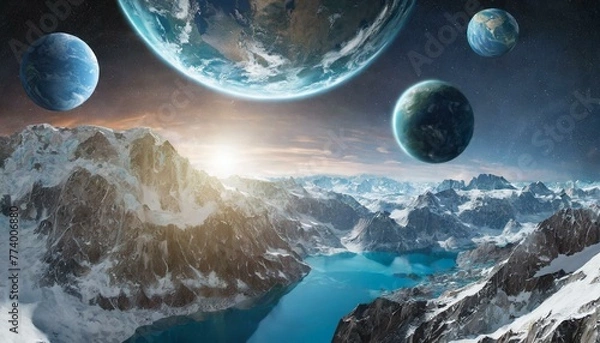 Obraz moon and earth