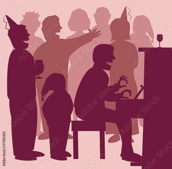 Obraz Singing round the piano