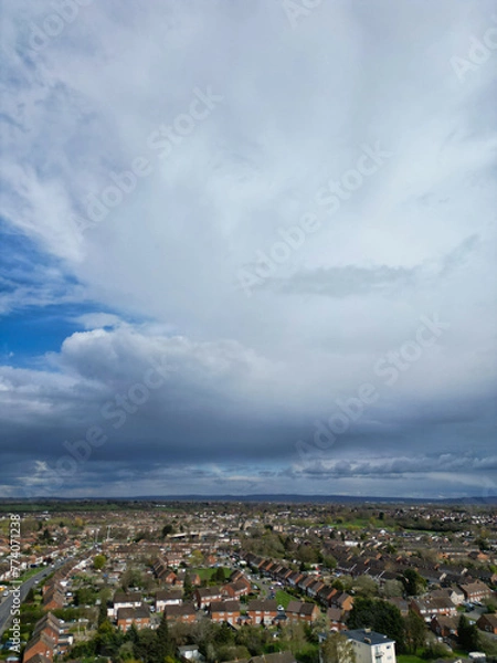 Fototapeta High Angle View of Aylesbury Town of England Great Britain, April 1st, 2024