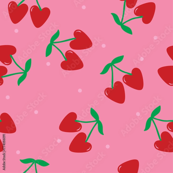 Fototapeta Vector hearts seamless pattern valentines day