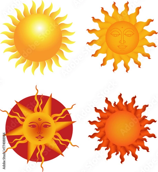 Fototapeta set of sun icons