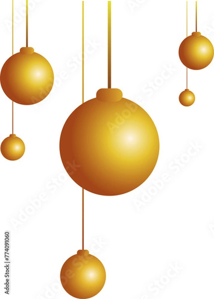 Fototapeta golden balls for decorations