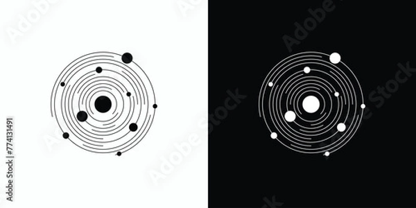 Fototapeta Galaxy vector logo design full of stars and planets in a modern, simple, clean and abstract style.