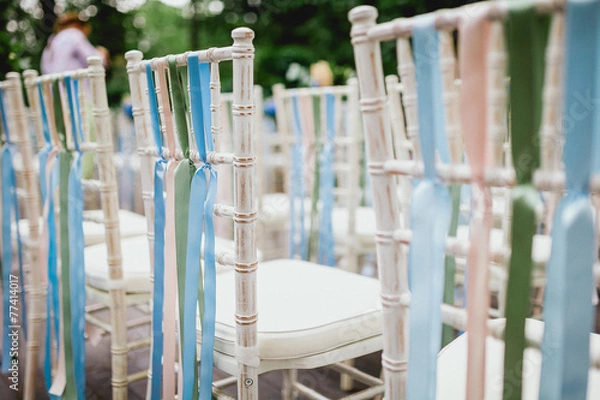 Fototapeta chairs from wedding ceremony