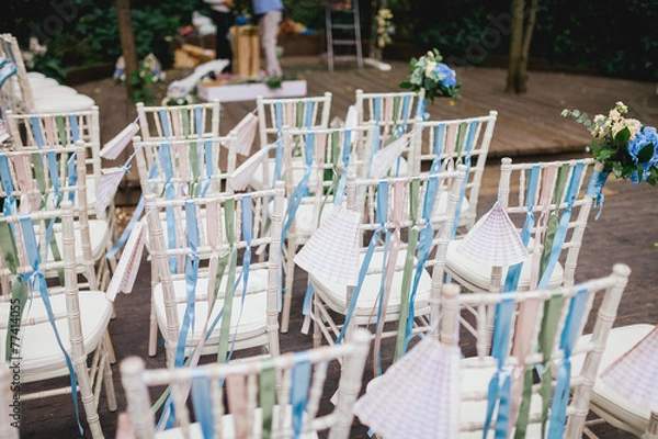 Fototapeta chairs from wedding ceremony