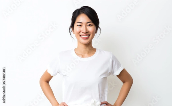 Obraz smiling person and happy concept