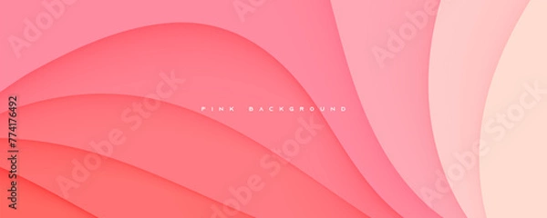 Fototapeta Pink wavy shape background smooth gradient design vector