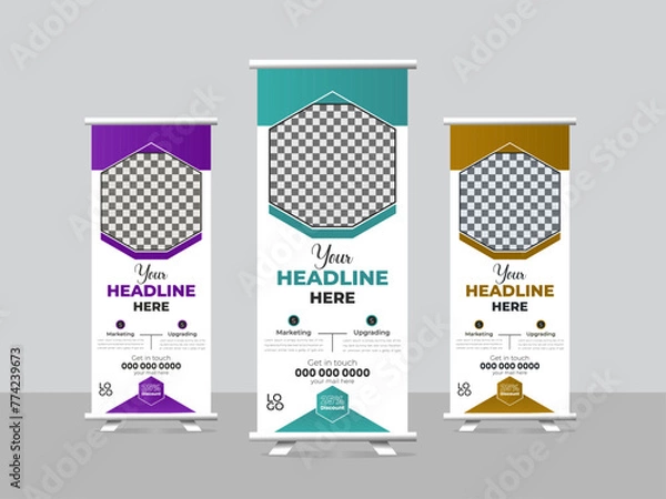 Obraz Creative Marketing standee banner design template 