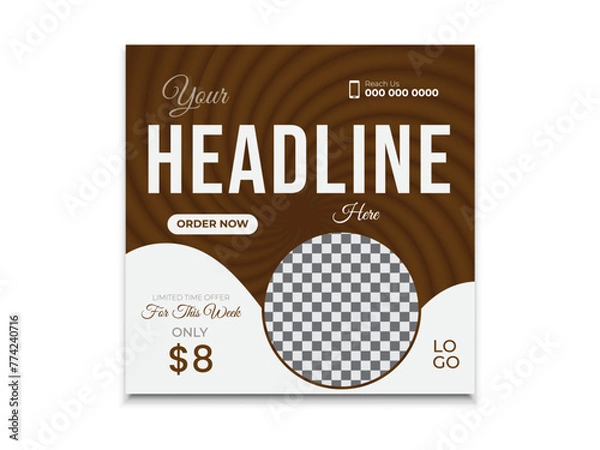 Obraz creative coffee social media post design 