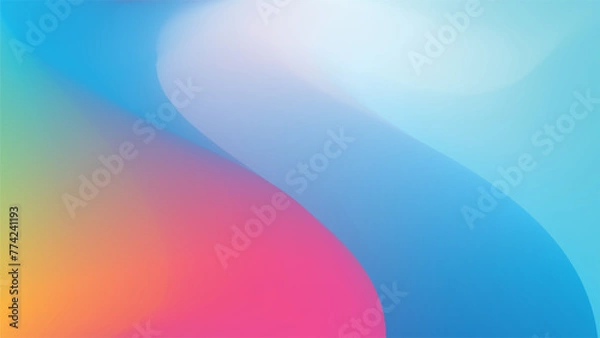 Fototapeta Abstract wave Gradient blue, purple  and yellow minimal soft colors. For vector art design with a web banner 