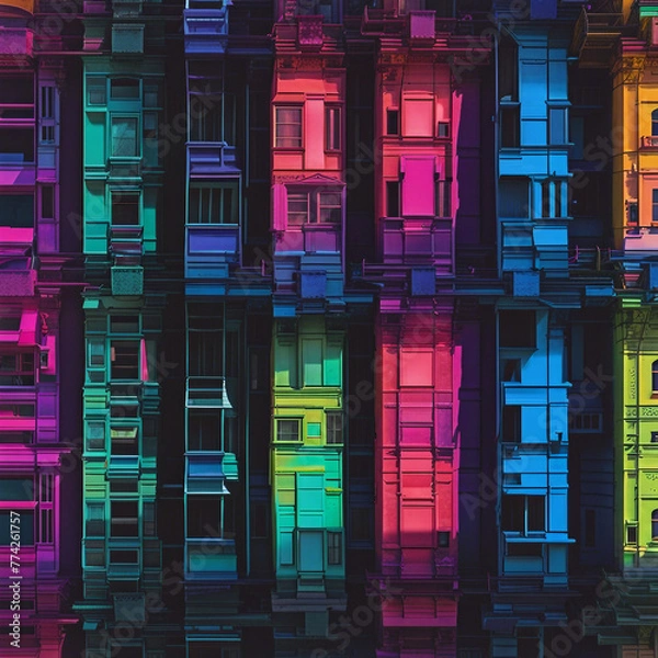 Fototapeta colorful building illustration background