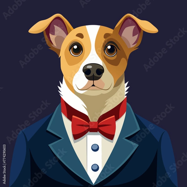 Fototapeta Minimalist simple cute cherry, dragoon, cat, car blossom heart  dressed up dog silhouette logo tshirt ai victor silhouette graphic elemant design illustration