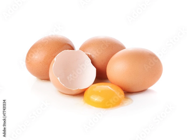 Obraz Broken egg isolated on white background