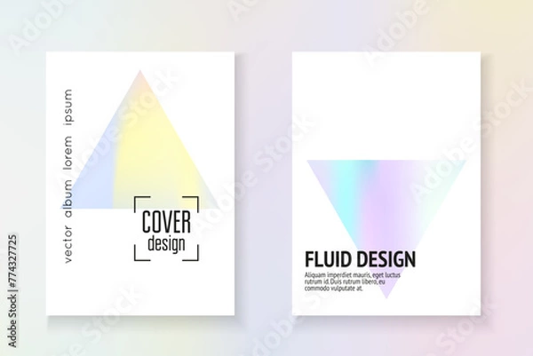 Fototapeta Hologram Pattern. Colorful Prism Backdrop. Geometric Shape. Vintage Design. Plastic Vector. Blue Rainbow Cover. Holograph Texture. Purple Hologram Pattern