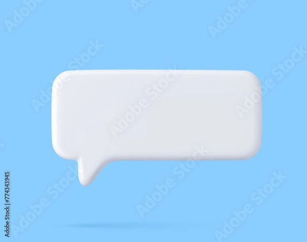 Fototapeta 3d Blank white speech bubble pin