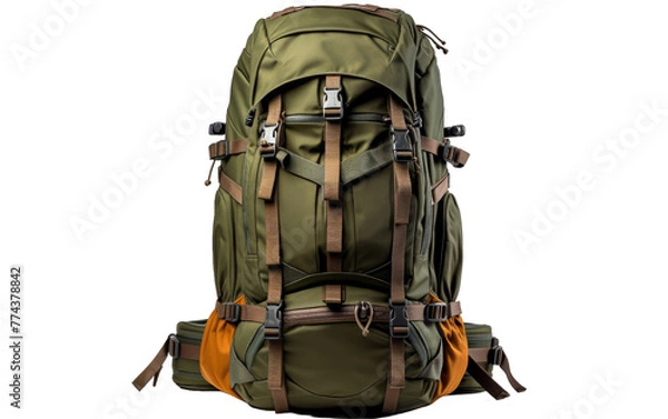 Obraz A large backpack with multiple straps, ready for an adventure