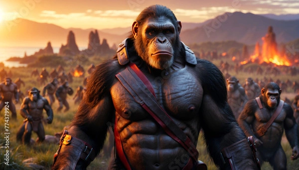 Obraz Monkeys go to war