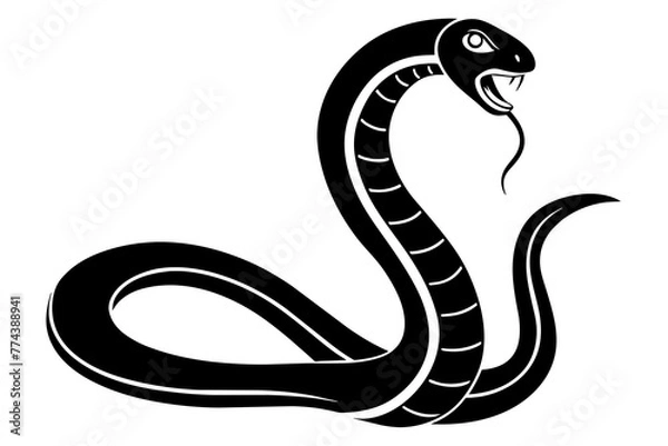 Obraz snake silhouette vector illustration