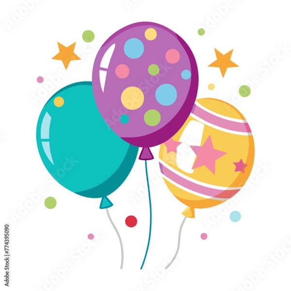 Fototapeta three-diffirent-shape-balloons-illustration