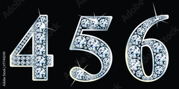 Obraz Diamond numbers set 4,5,6. Vector Eps10
