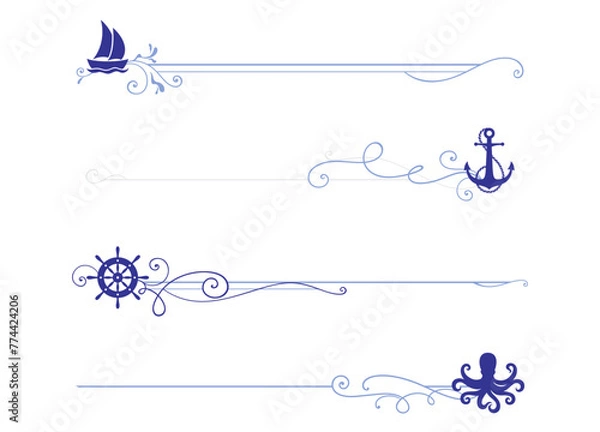 Obraz A set of nautical maritime themed dividers
