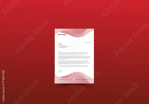 Obraz Elegant professional and minimalist letterhead template design. 