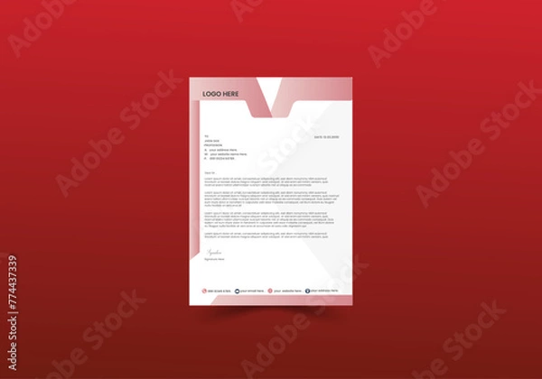 Obraz Elegant professional and minimalist letterhead template design. 