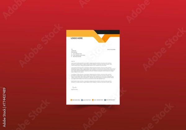 Obraz Elegant professional and minimalist letterhead template design.
