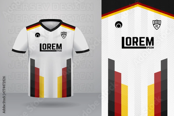Obraz Modern white stripes jersey design with mockup