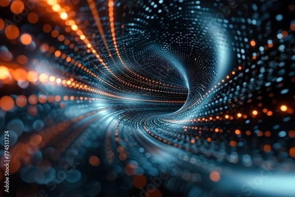 Fototapeta Futuristic abstract background in dark tones. Trending for tech-related presentations and digital art. Output: High-resolution for detailed visuals