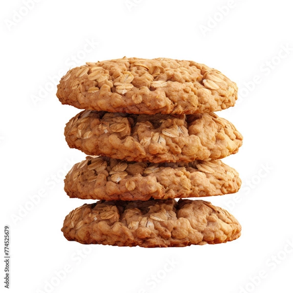 Obraz A close up of a stack of cookies on a Transparent Background