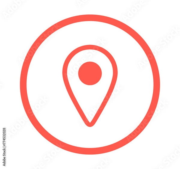 Fototapeta シンプルな赤色のマップマーク