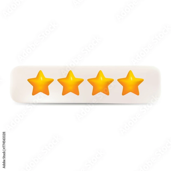 Fototapeta 3d bubble rating five stars for best excellent services rating for satisfaction 3d 5 star for quality customer rating feedback concept from client employee product review 3d 5 star render PNG
