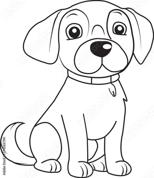 Obraz Cute Puppy Dog Cartoon Vector 
