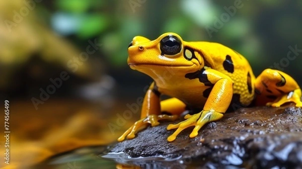 Fototapeta Yellow poison dart frog (Dendrobates leucomystax)