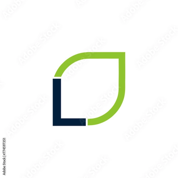 Fototapeta Letter L logo grows, develops, natural, organic, simple, financial logo.