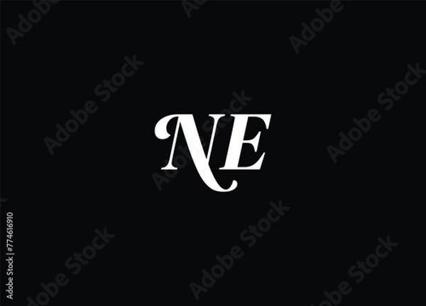 Fototapeta NE Creative modern unique logo and initial logo