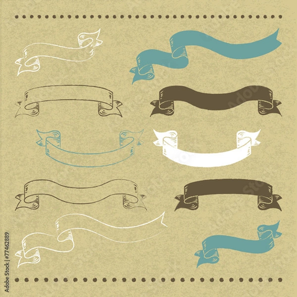 Fototapeta クラフトペーパー・リボン