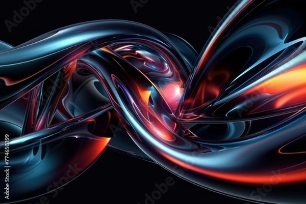 Fototapeta holographic liquid fluid abstract background