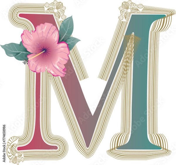 Obraz floral font letter 