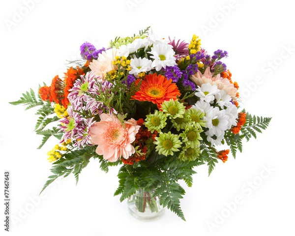Obraz Mixed flowers flower bunch in a vase