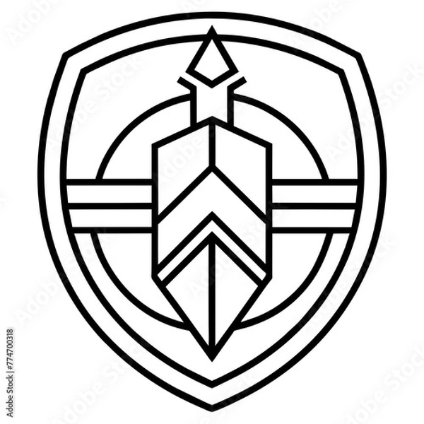 Fototapeta shield with sword and shield