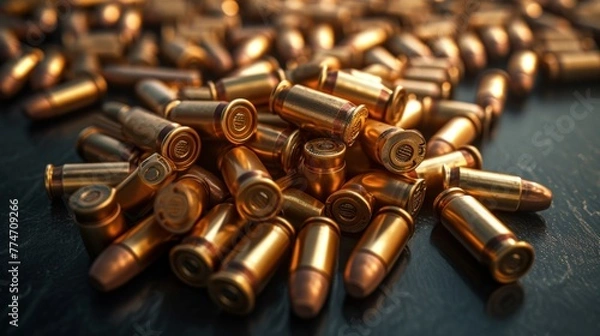 Fototapeta many ammunition bullets pattern background