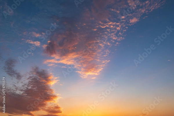 Fototapeta 太陽光と夕空