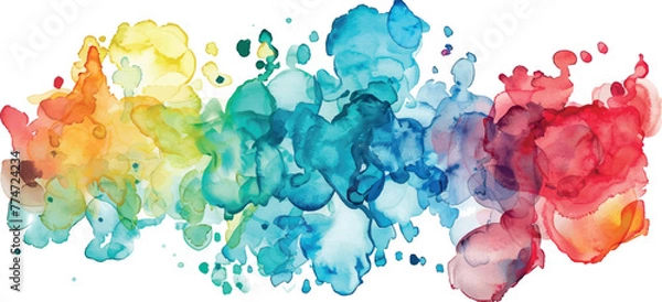 Fototapeta abstract watercolor background with  splashes rainbow